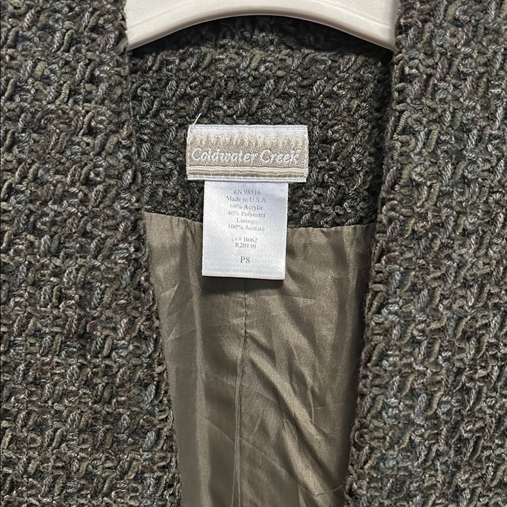 Coldwater Creek Textured Blazer in Olive and Gray